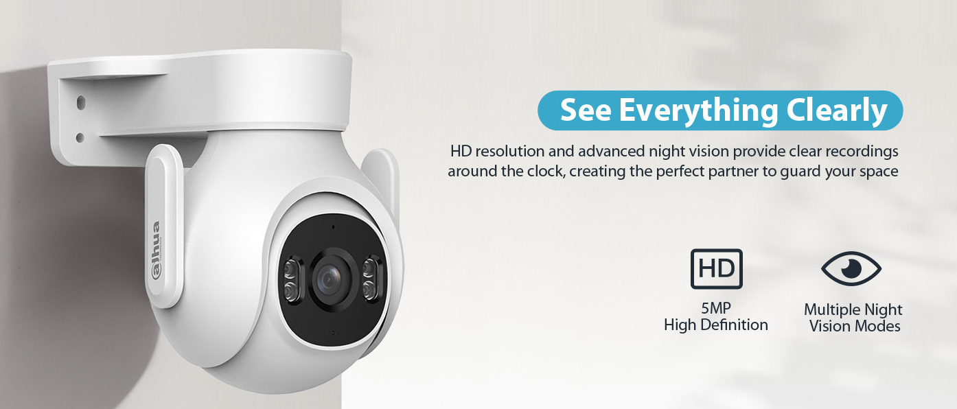 5MP Outdoor Fixed-focal Wi-Fi Pan & Tilt Network Camera | P5B-PV